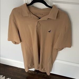 Nautica Men’s Beige 100% Cotton Polo Shirt